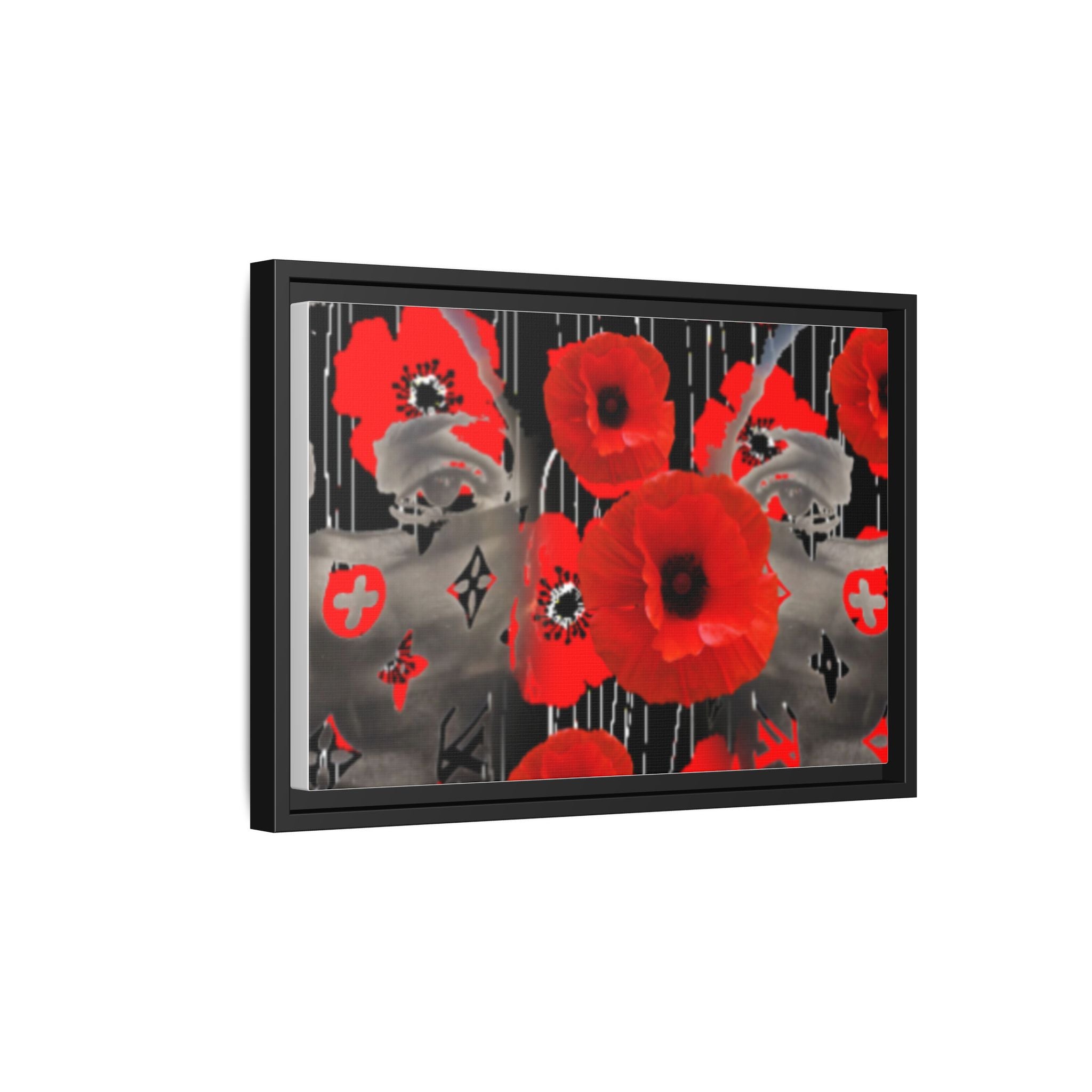 Framed Poppy Canvas Art — Bold Red Floral Wall Decor