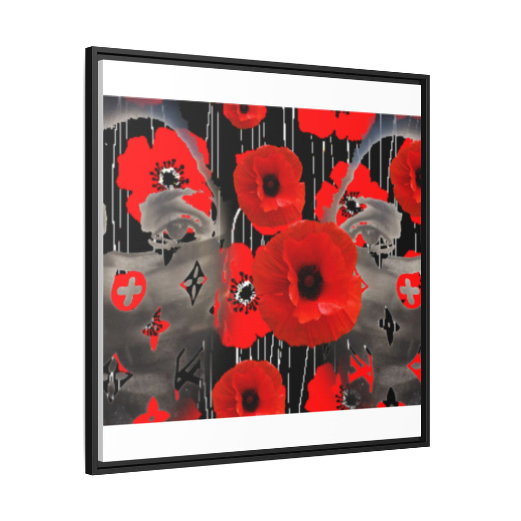 Framed Poppy Canvas Art — Bold Red Floral Wall Decor