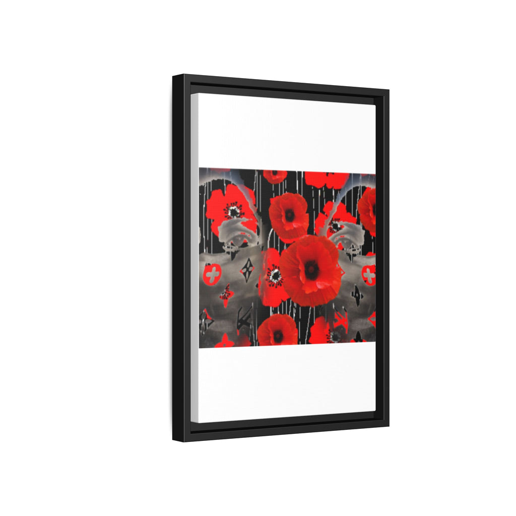 Framed Poppy Canvas Art — Bold Red Floral Wall Decor