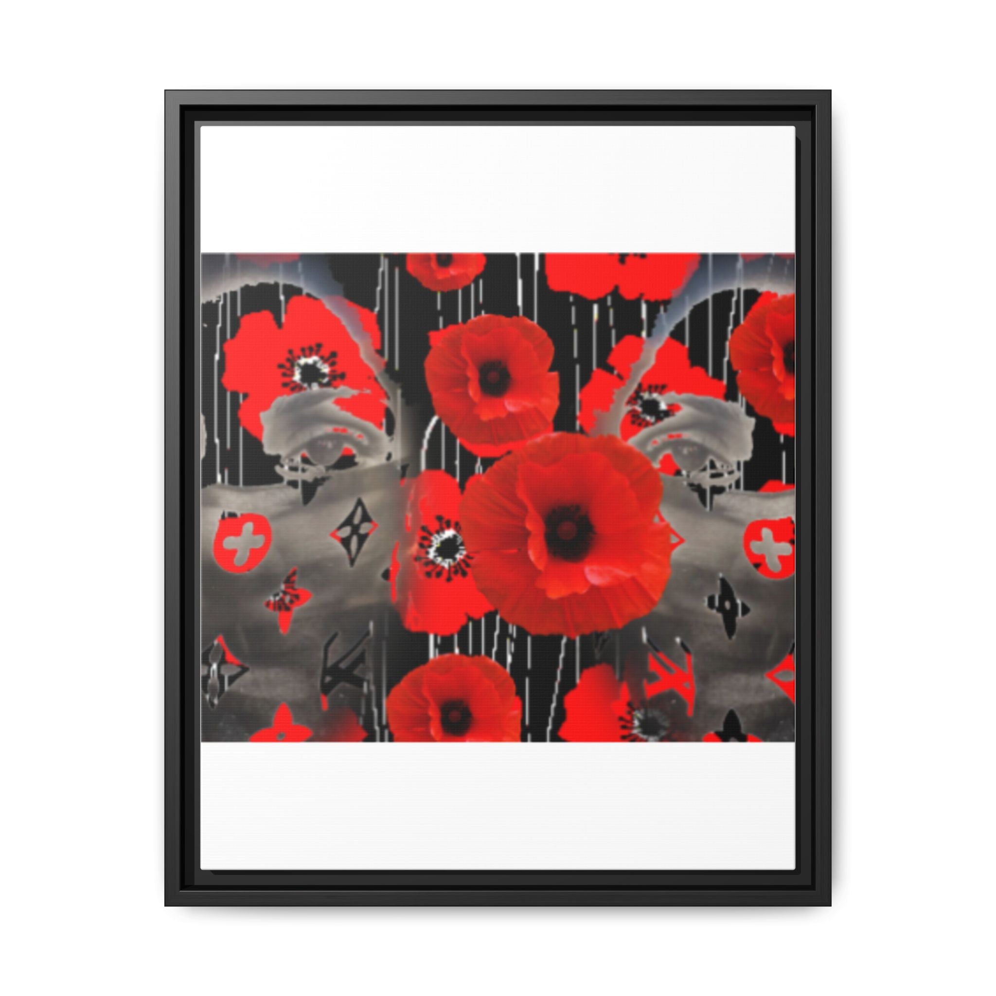 Framed Poppy Canvas Art — Bold Red Floral Wall Decor