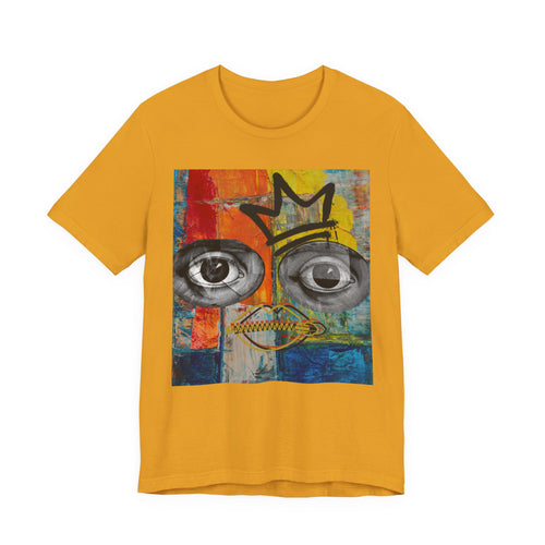 Abstract Crowned Face Graphic Tee — Street Art Pop Surrealism T-Shirt