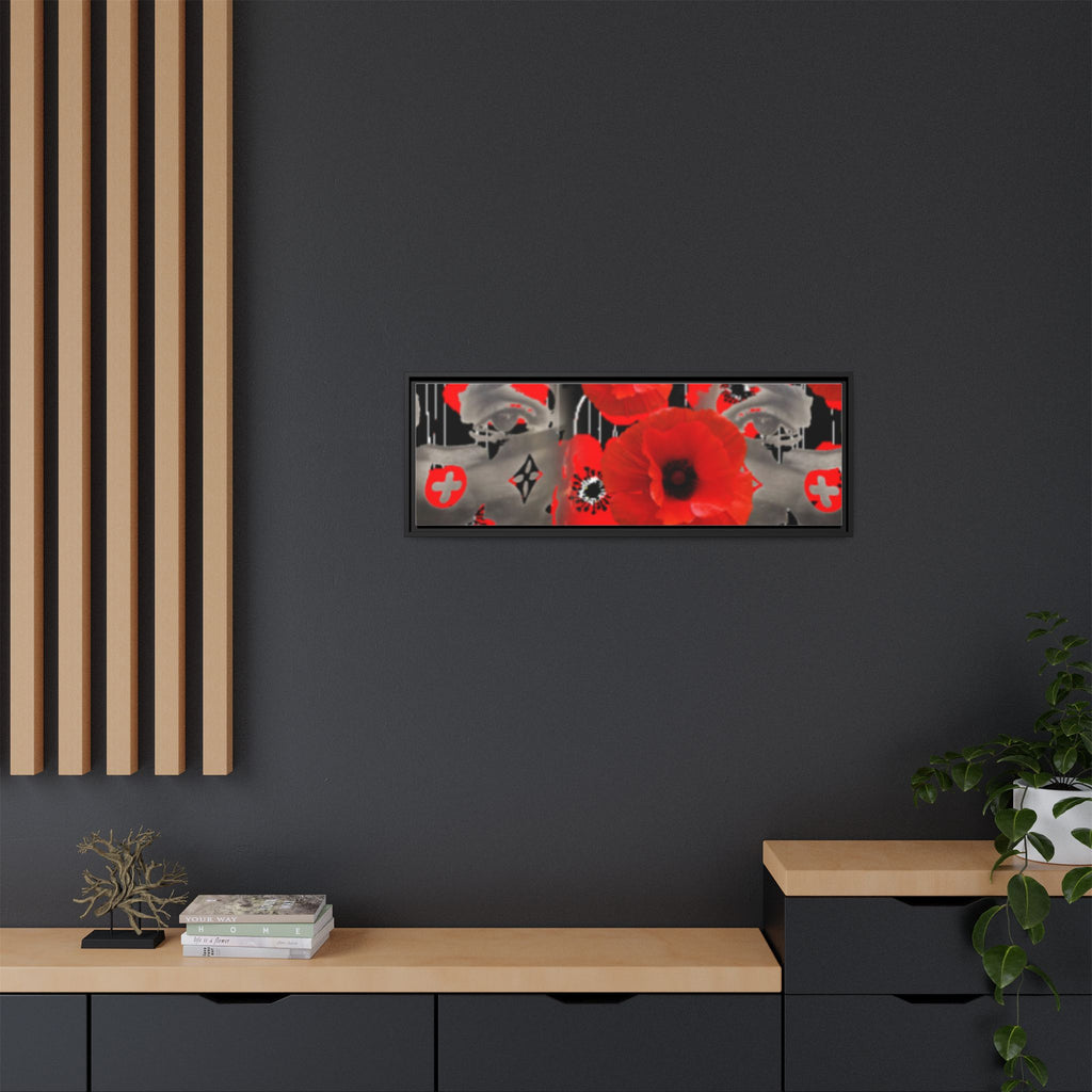 Framed Poppy Canvas Art — Bold Red Floral Wall Decor