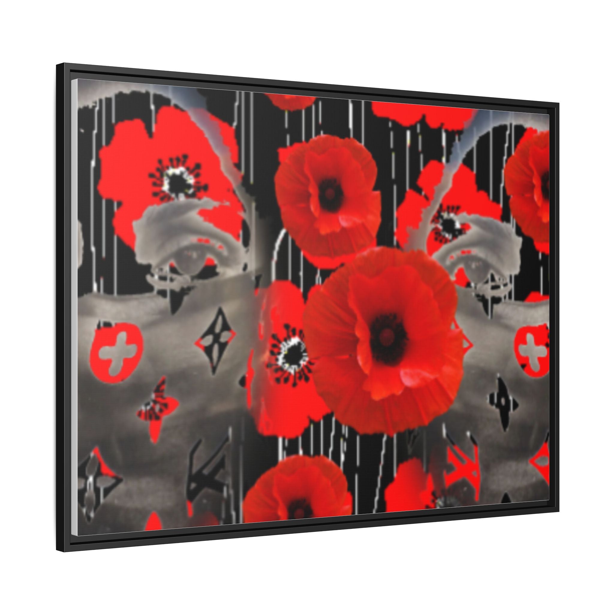 Framed Poppy Canvas Art — Bold Red Floral Wall Decor