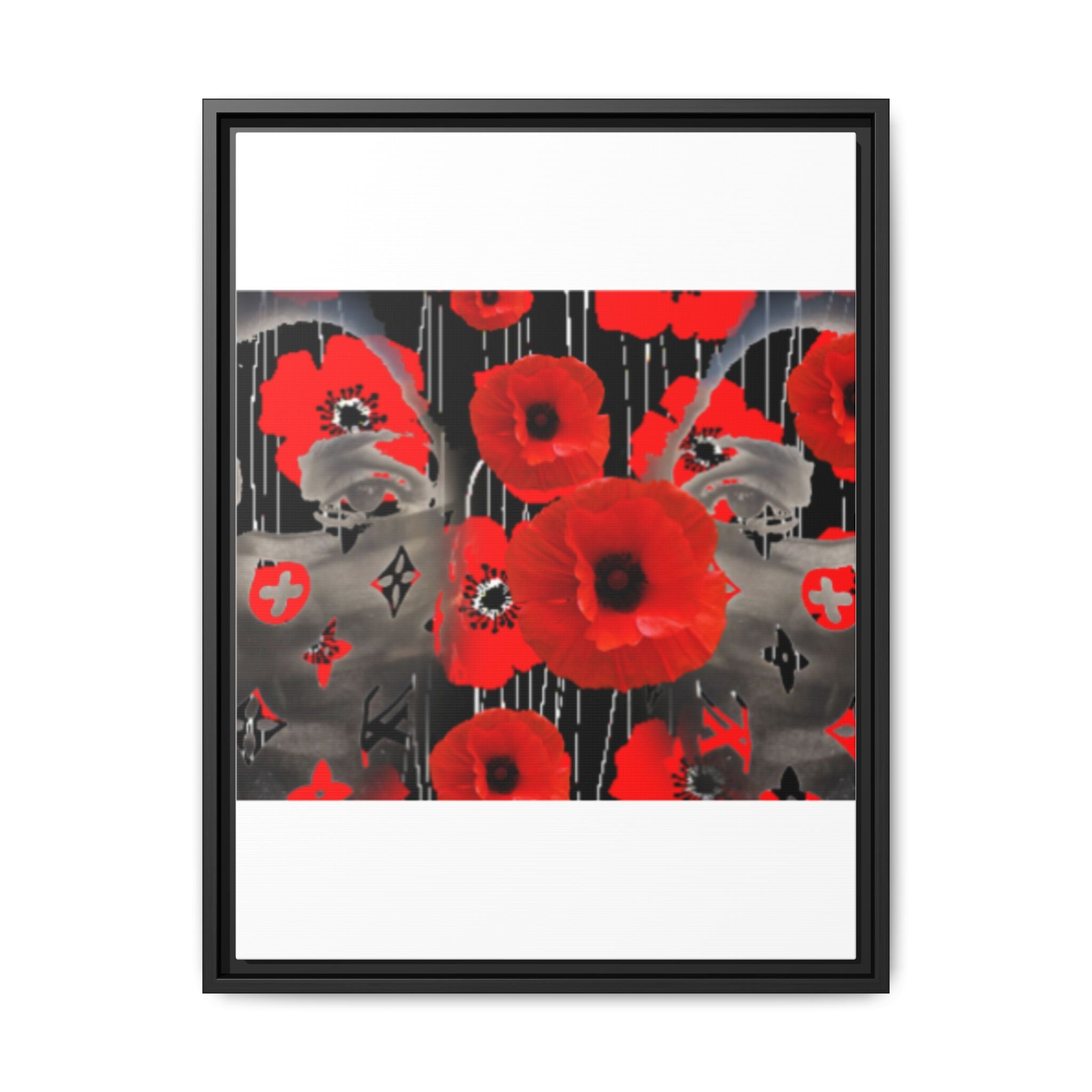 Framed Poppy Canvas Art — Bold Red Floral Wall Decor