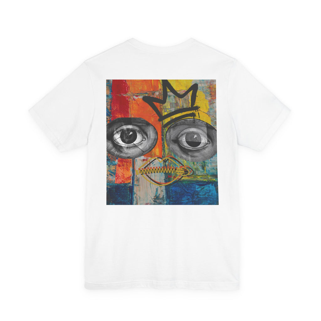 Abstract Crowned Face Graphic Tee — Street Art Pop Surrealism T-Shirt