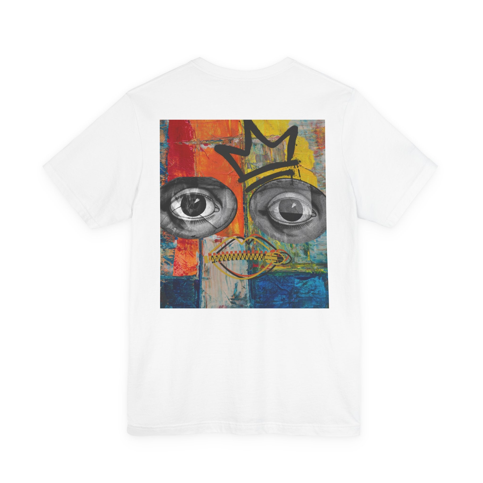 Abstract Crowned Face Graphic Tee — Street Art Pop Surrealism T-Shirt