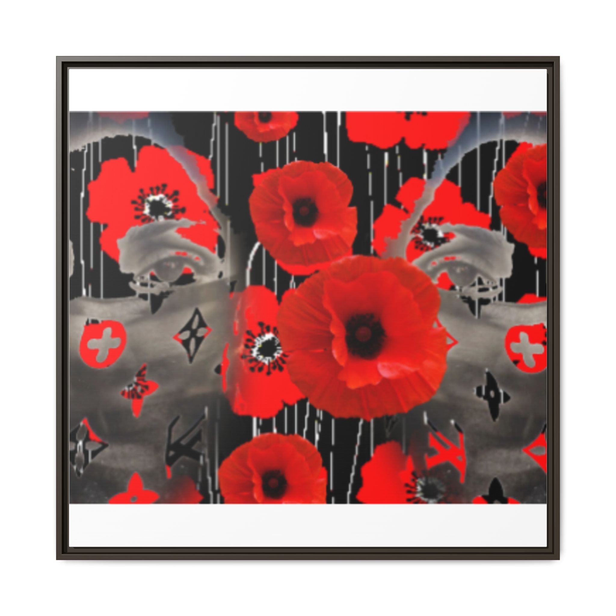 Framed Poppy Canvas Art — Bold Red Floral Wall Decor