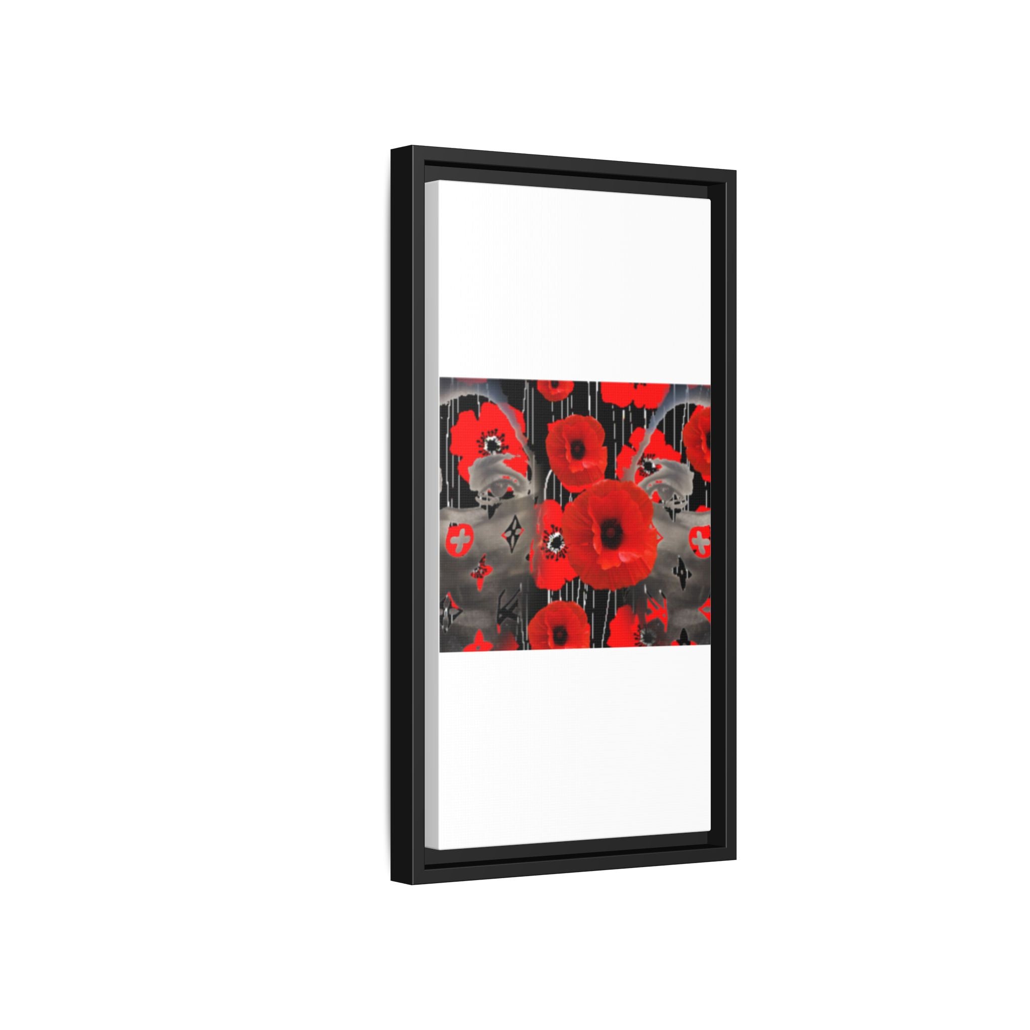 Framed Poppy Canvas Art — Bold Red Floral Wall Decor