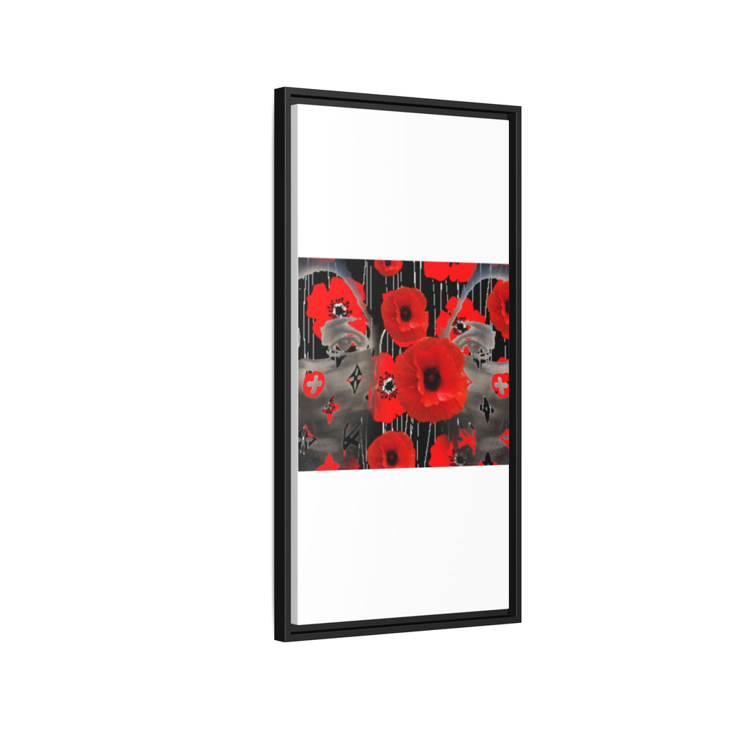 Framed Poppy Canvas Art — Bold Red Floral Wall Decor