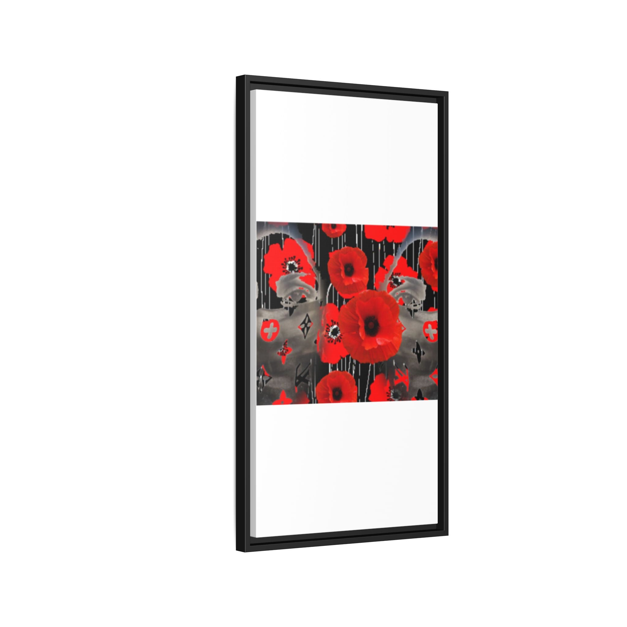 Framed Poppy Canvas Art — Bold Red Floral Wall Decor