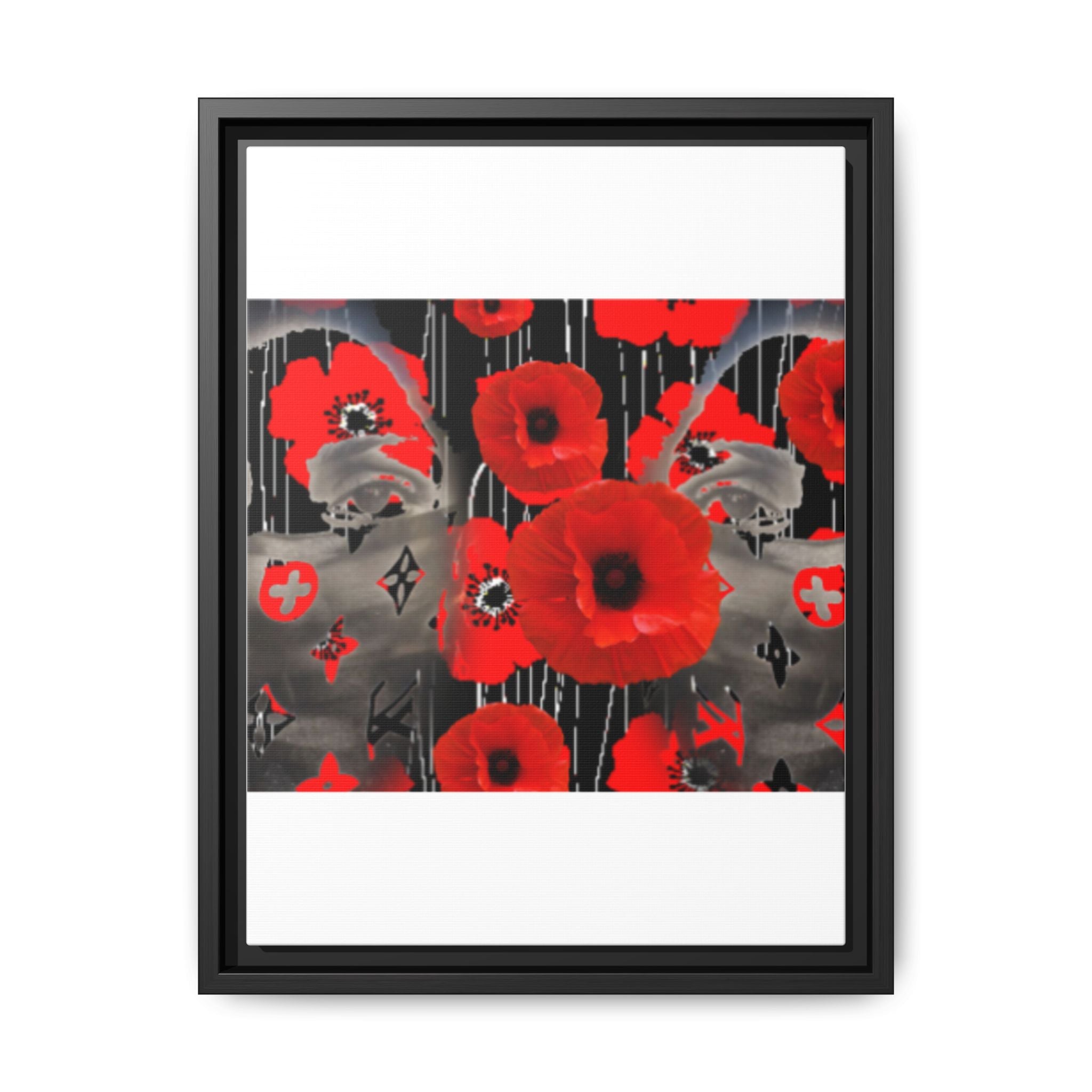 Framed Poppy Canvas Art — Bold Red Floral Wall Decor