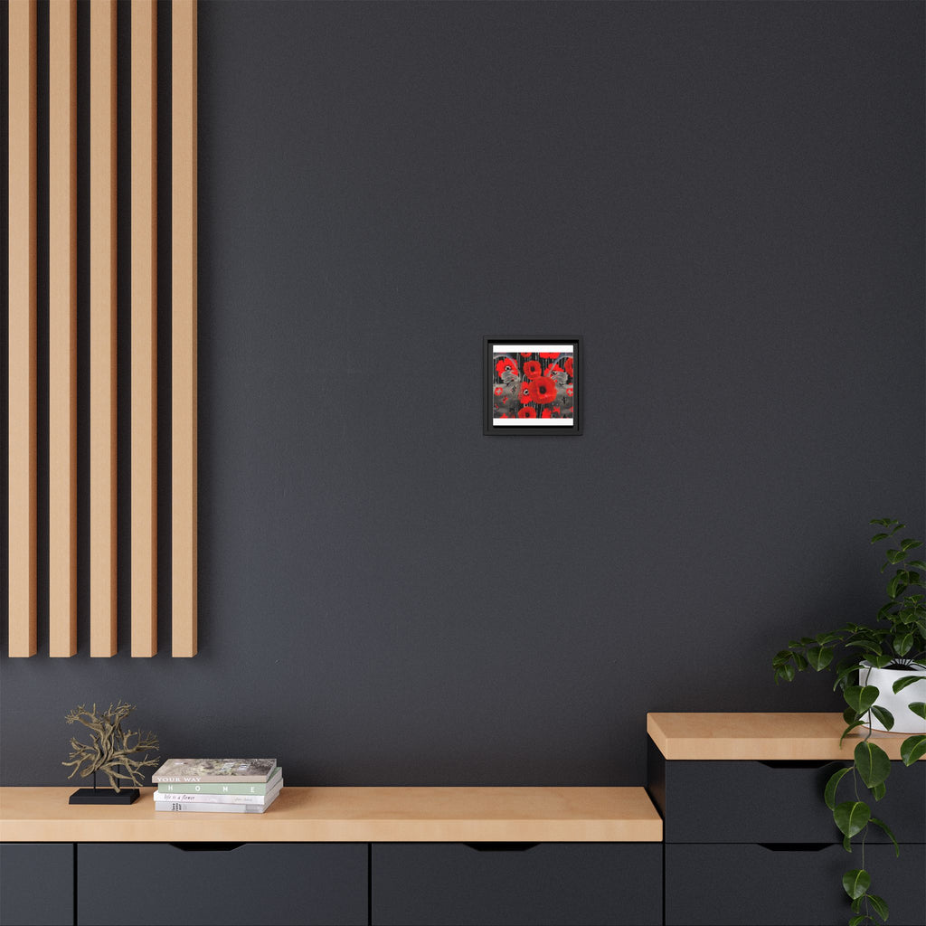 Framed Poppy Canvas Art — Bold Red Floral Wall Decor