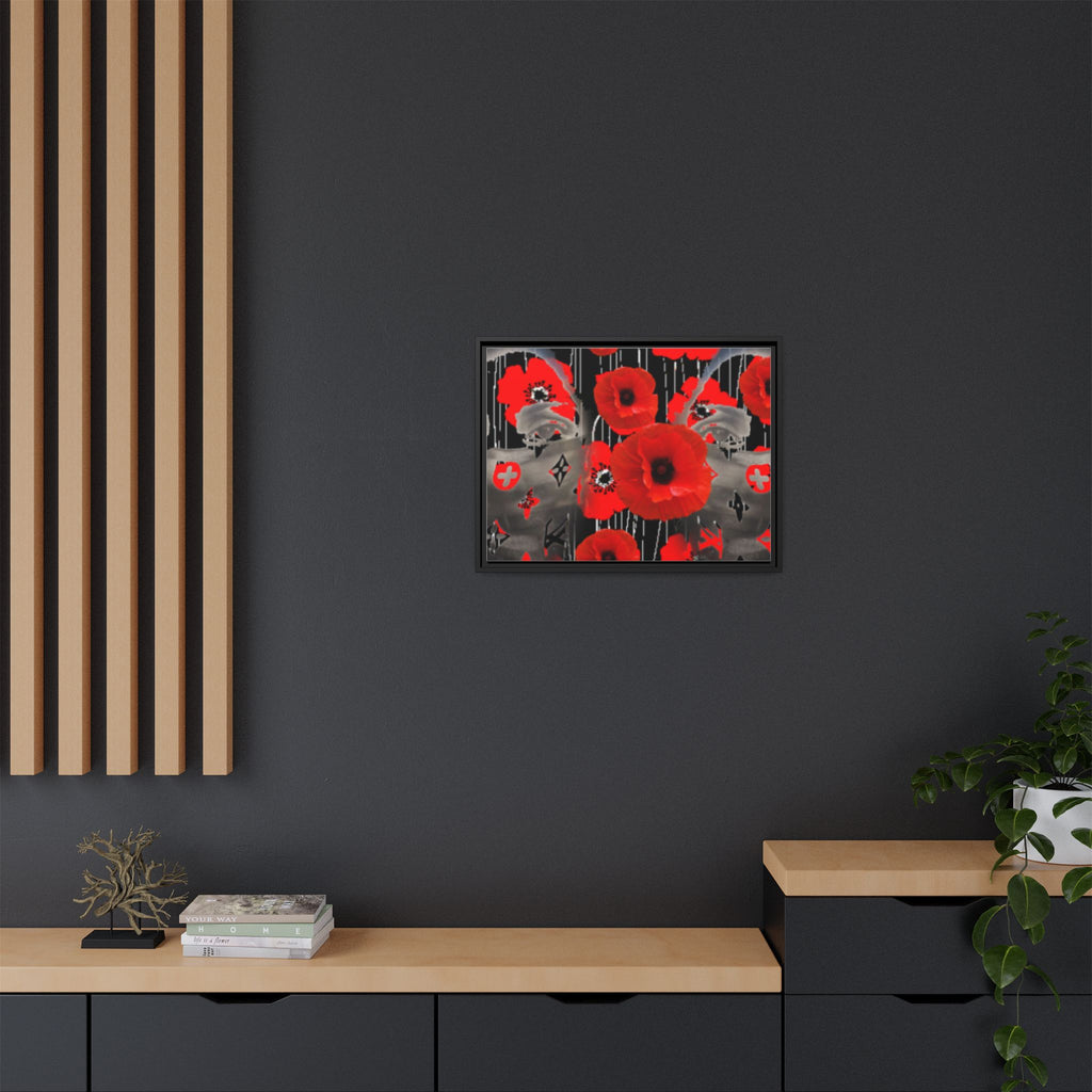 Framed Poppy Canvas Art — Bold Red Floral Wall Decor