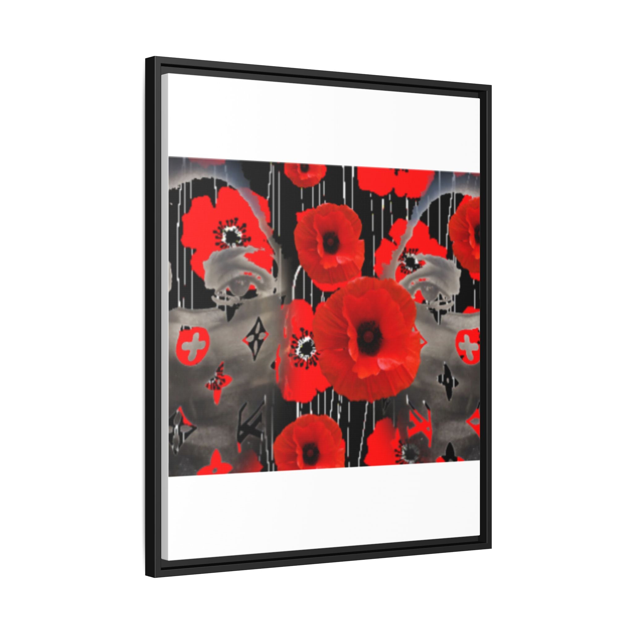 Framed Poppy Canvas Art — Bold Red Floral Wall Decor