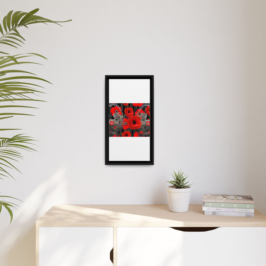 Framed Poppy Canvas Art — Bold Red Floral Wall Decor