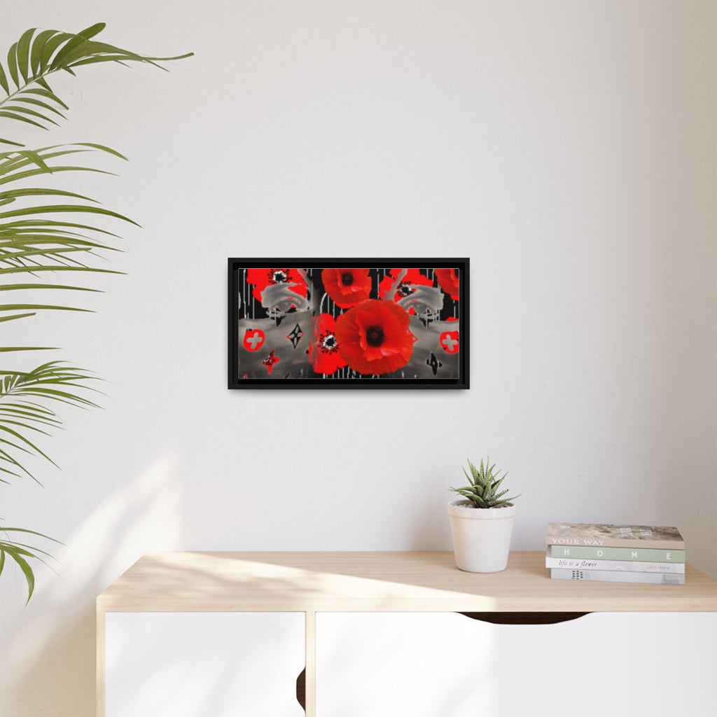 Framed Poppy Canvas Art — Bold Red Floral Wall Decor