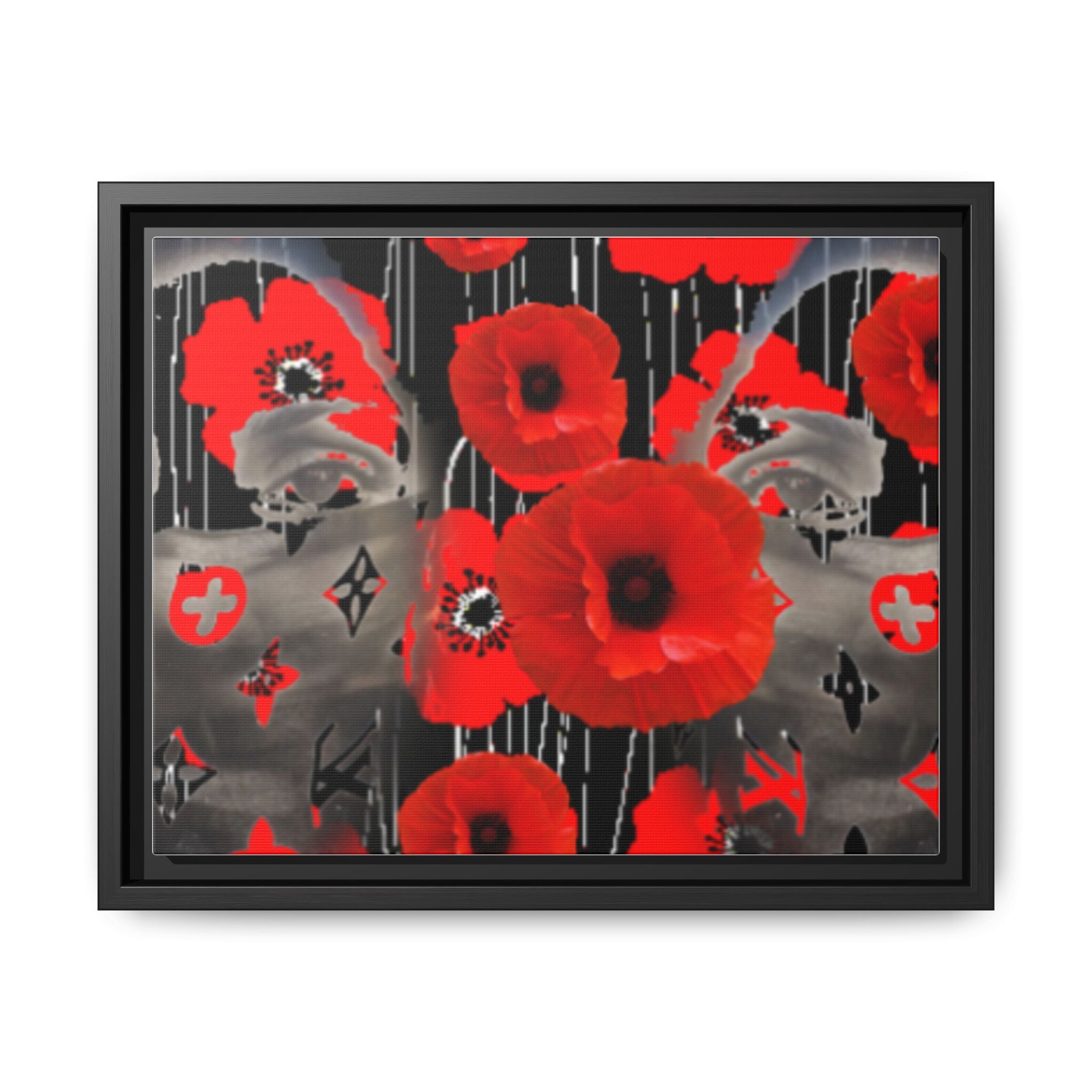 Framed Poppy Canvas Art — Bold Red Floral Wall Decor