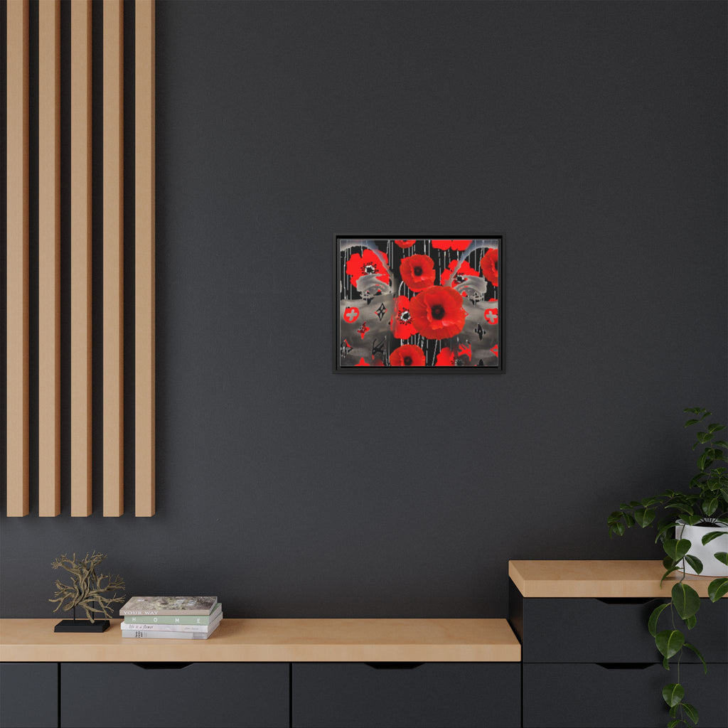 Framed Poppy Canvas Art — Bold Red Floral Wall Decor