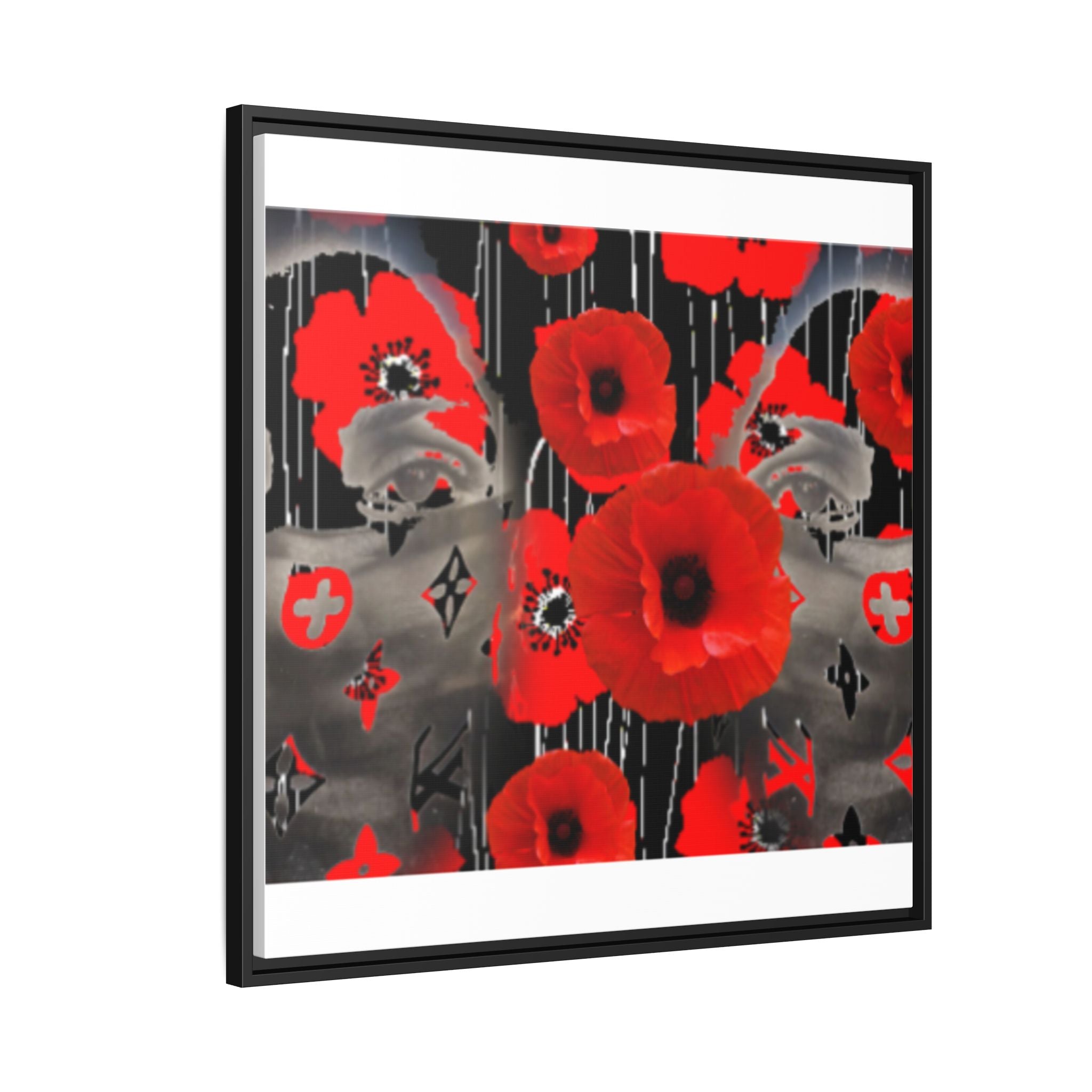Framed Poppy Canvas Art — Bold Red Floral Wall Decor