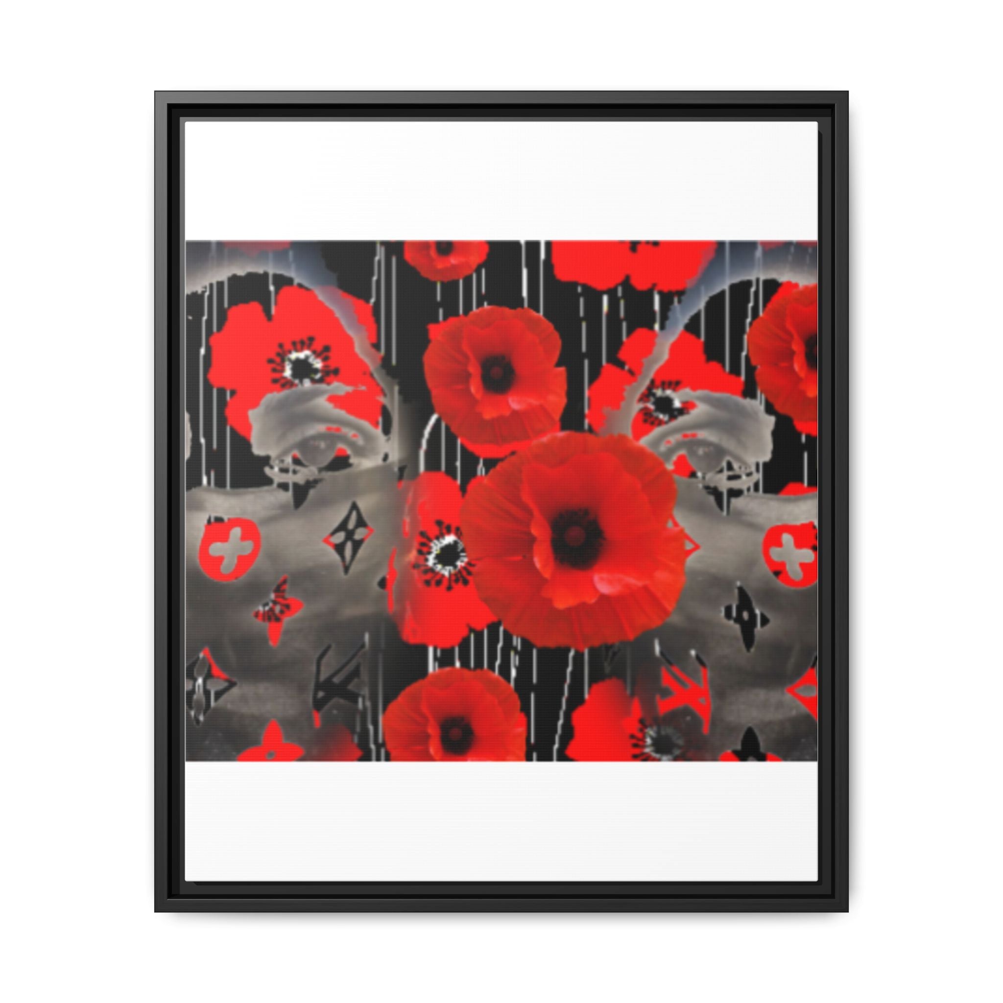 Framed Poppy Canvas Art — Bold Red Floral Wall Decor