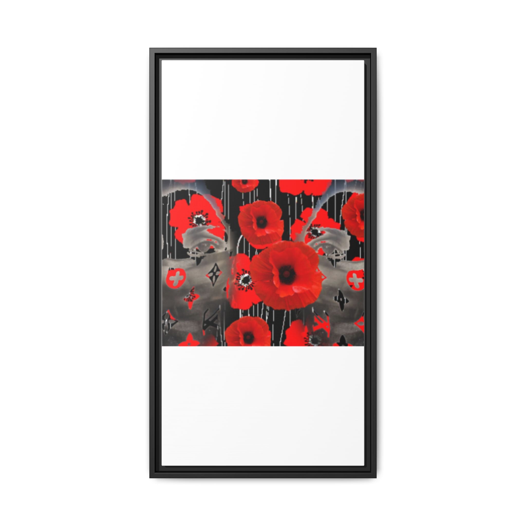 Framed Poppy Canvas Art — Bold Red Floral Wall Decor