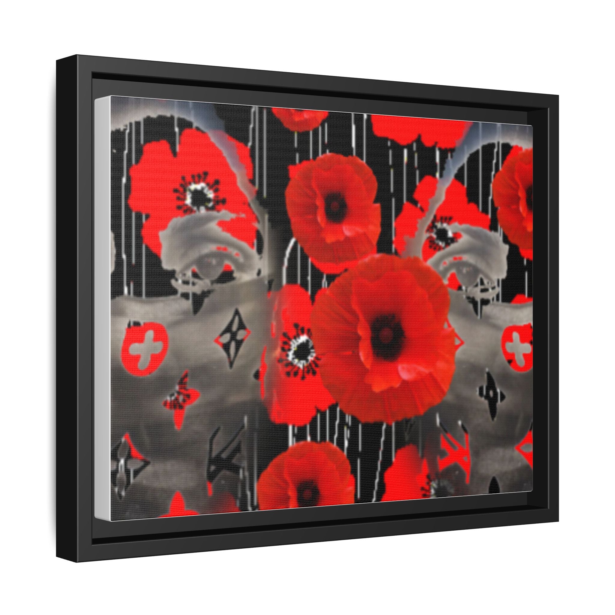 Framed Poppy Canvas Art — Bold Red Floral Wall Decor