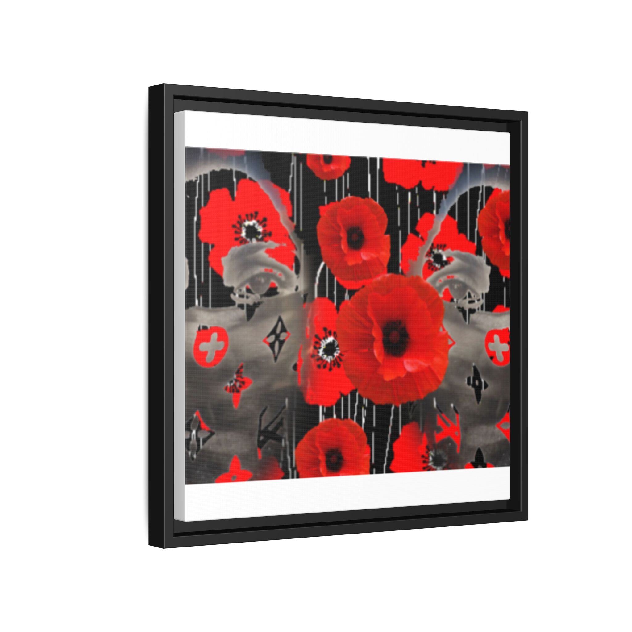 Framed Poppy Canvas Art — Bold Red Floral Wall Decor