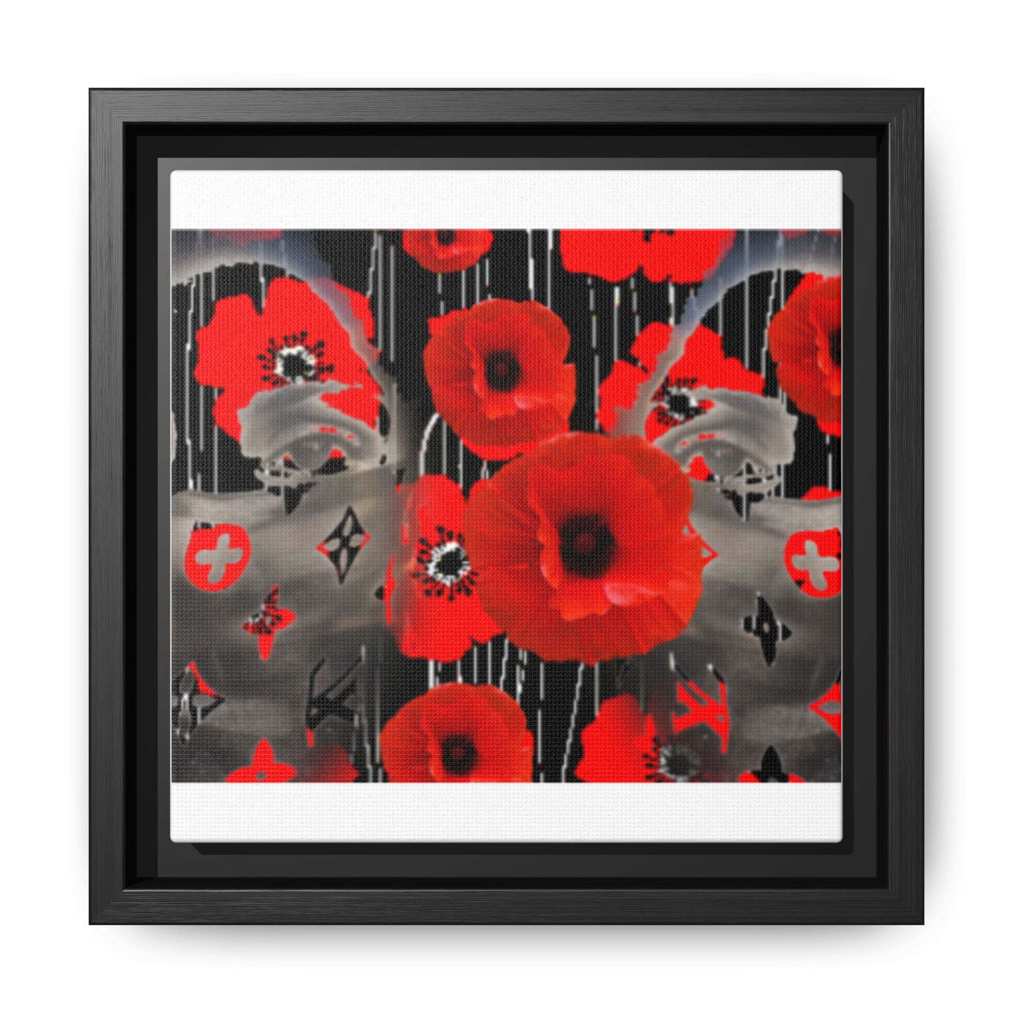 Framed Poppy Canvas Art — Bold Red Floral Wall Decor