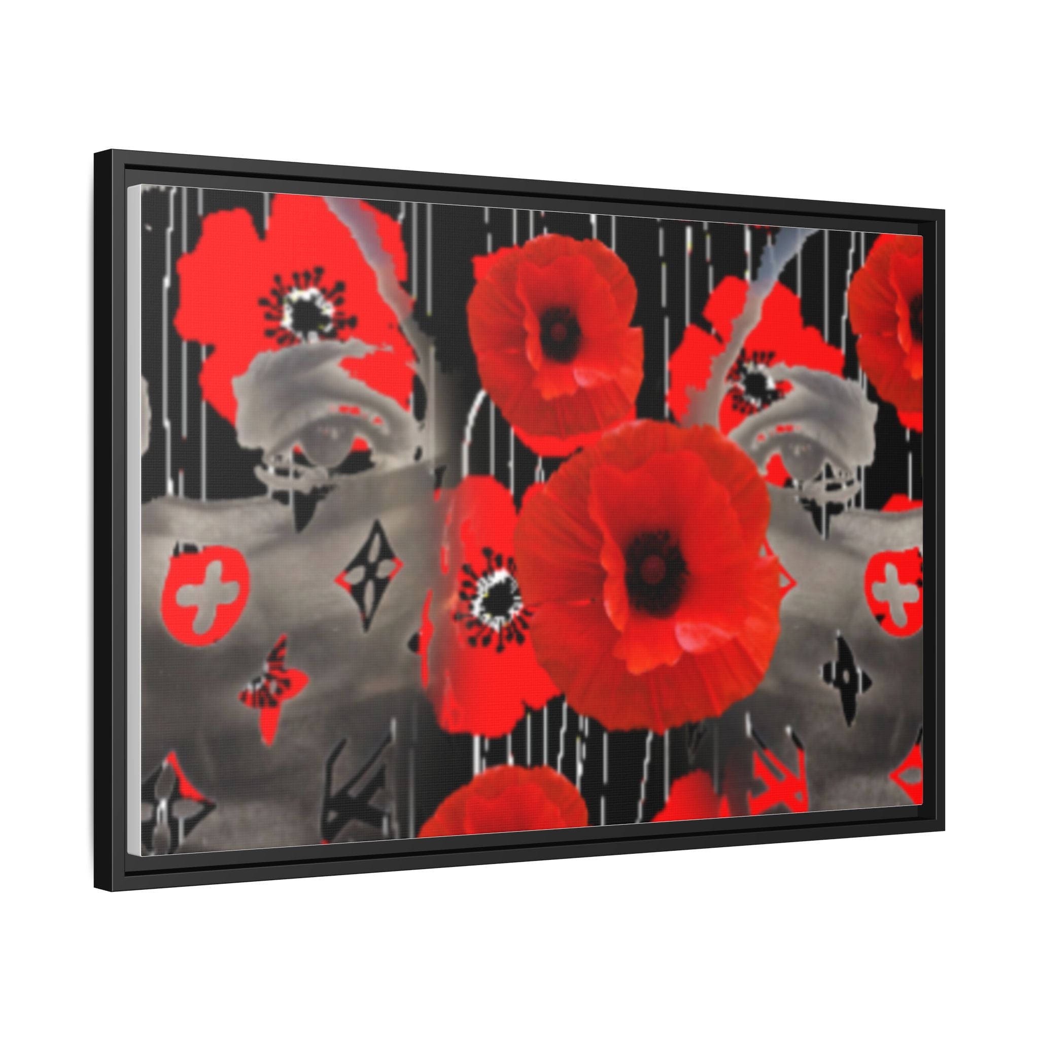 Framed Poppy Canvas Art — Bold Red Floral Wall Decor
