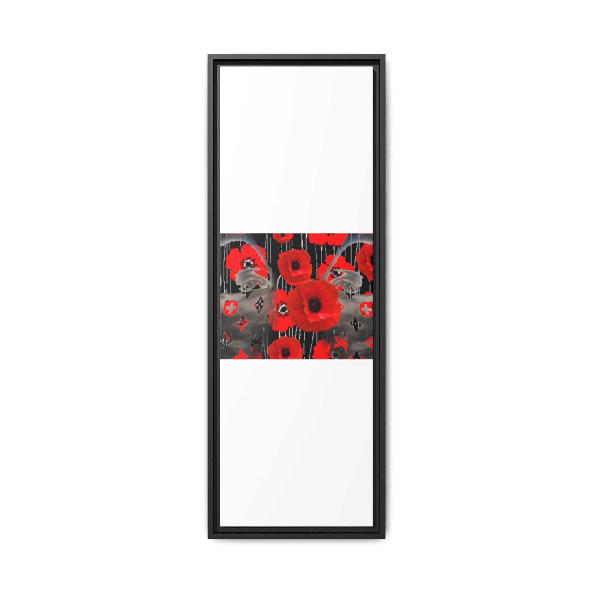 Framed Poppy Canvas Art — Bold Red Floral Wall Decor