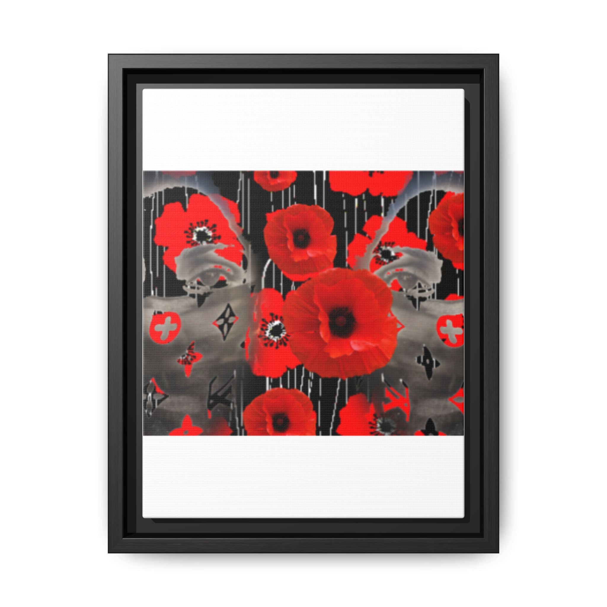 Framed Poppy Canvas Art — Bold Red Floral Wall Decor