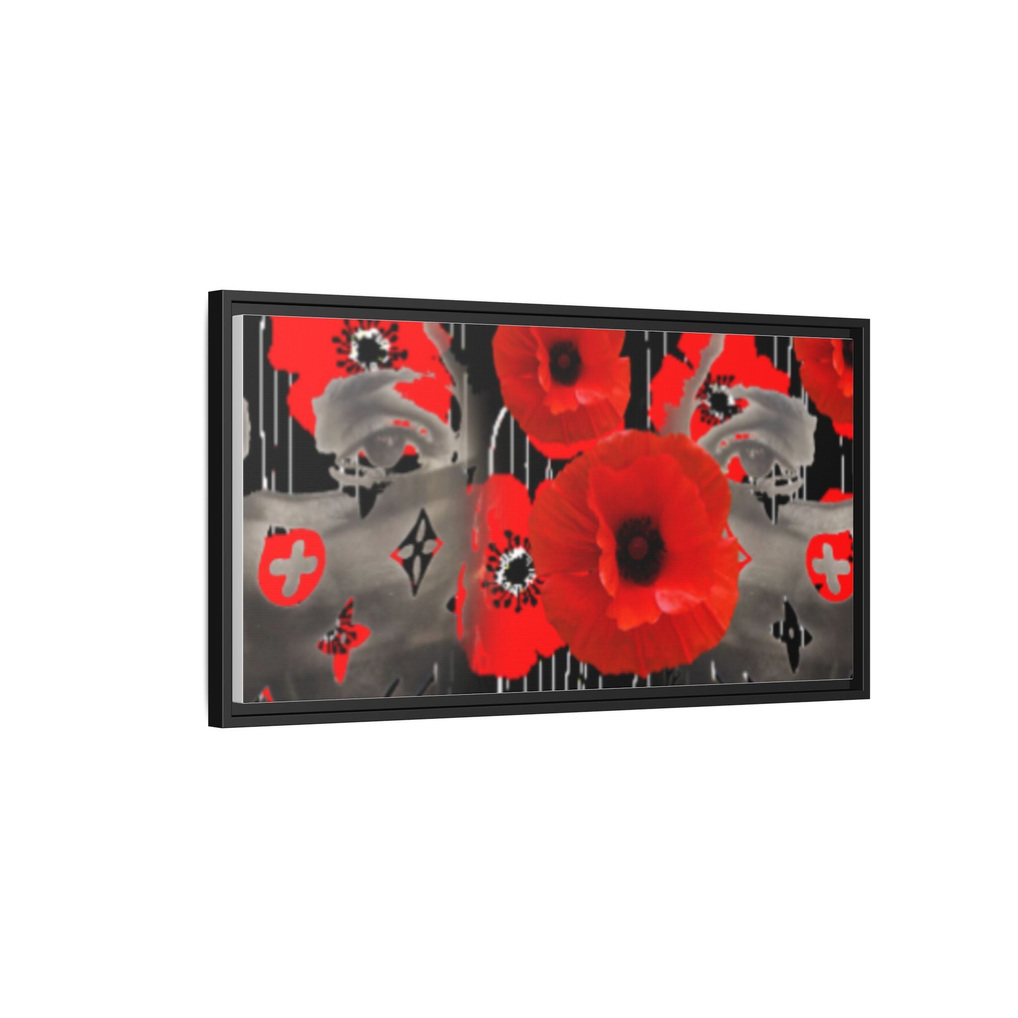 Framed Poppy Canvas Art — Bold Red Floral Wall Decor
