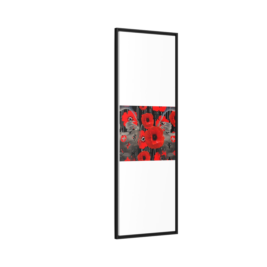 Framed Poppy Canvas Art — Bold Red Floral Wall Decor