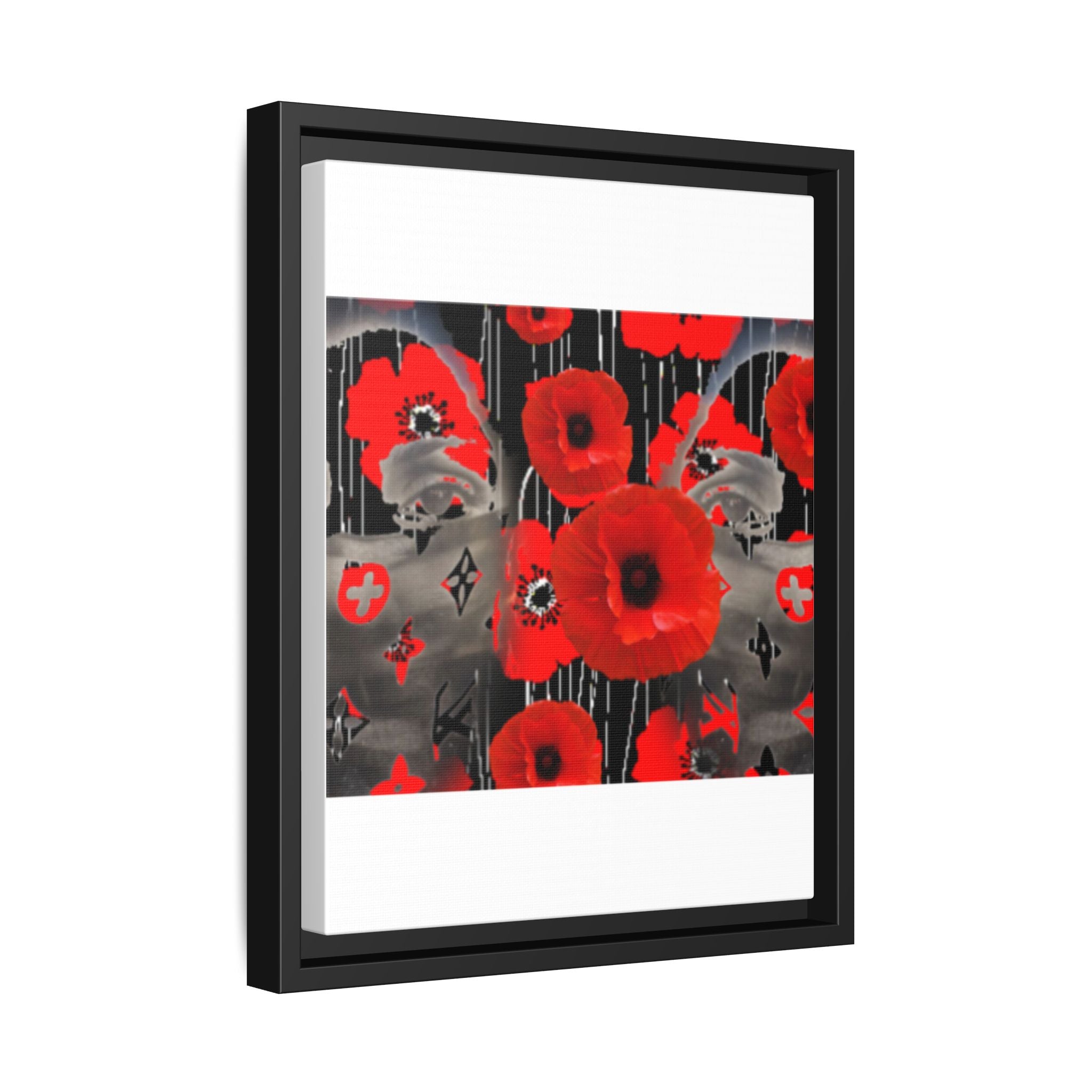 Framed Poppy Canvas Art — Bold Red Floral Wall Decor