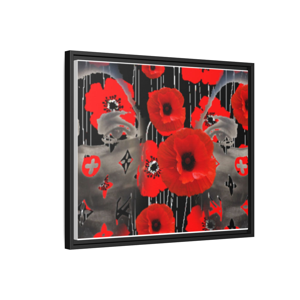 Framed Poppy Canvas Art — Bold Red Floral Wall Decor