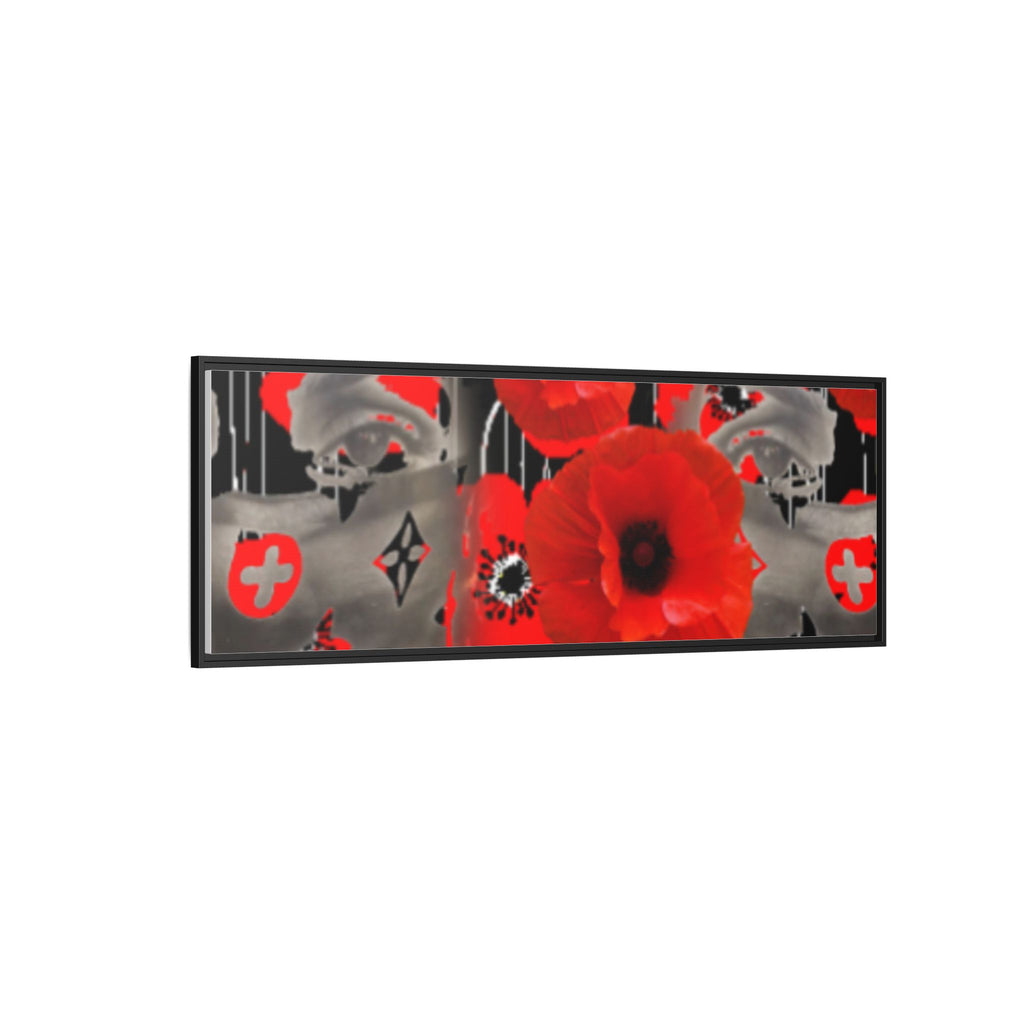 Framed Poppy Canvas Art — Bold Red Floral Wall Decor