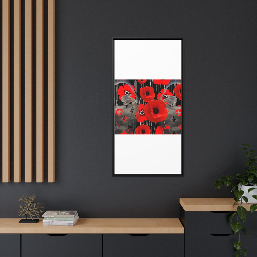 Framed Poppy Canvas Art — Bold Red Floral Wall Decor