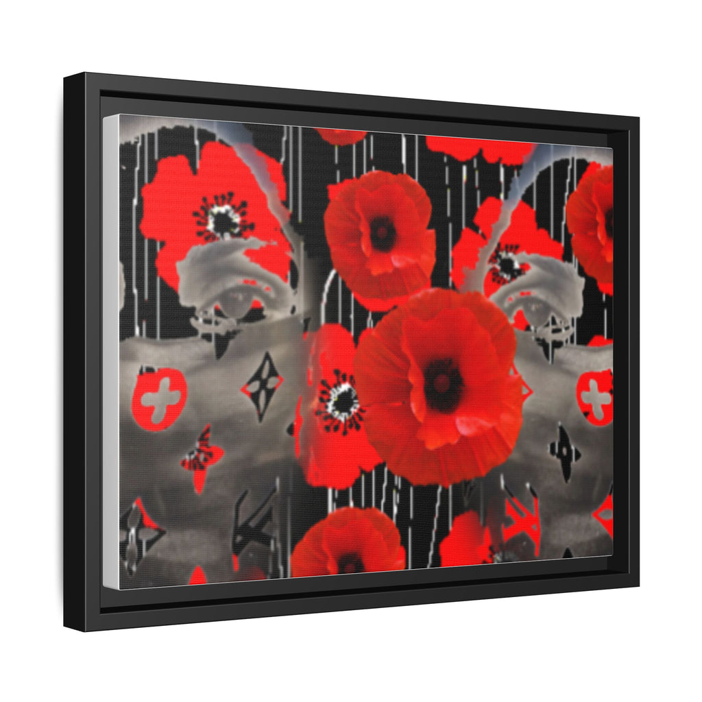 Framed Poppy Canvas Art — Bold Red Floral Wall Decor