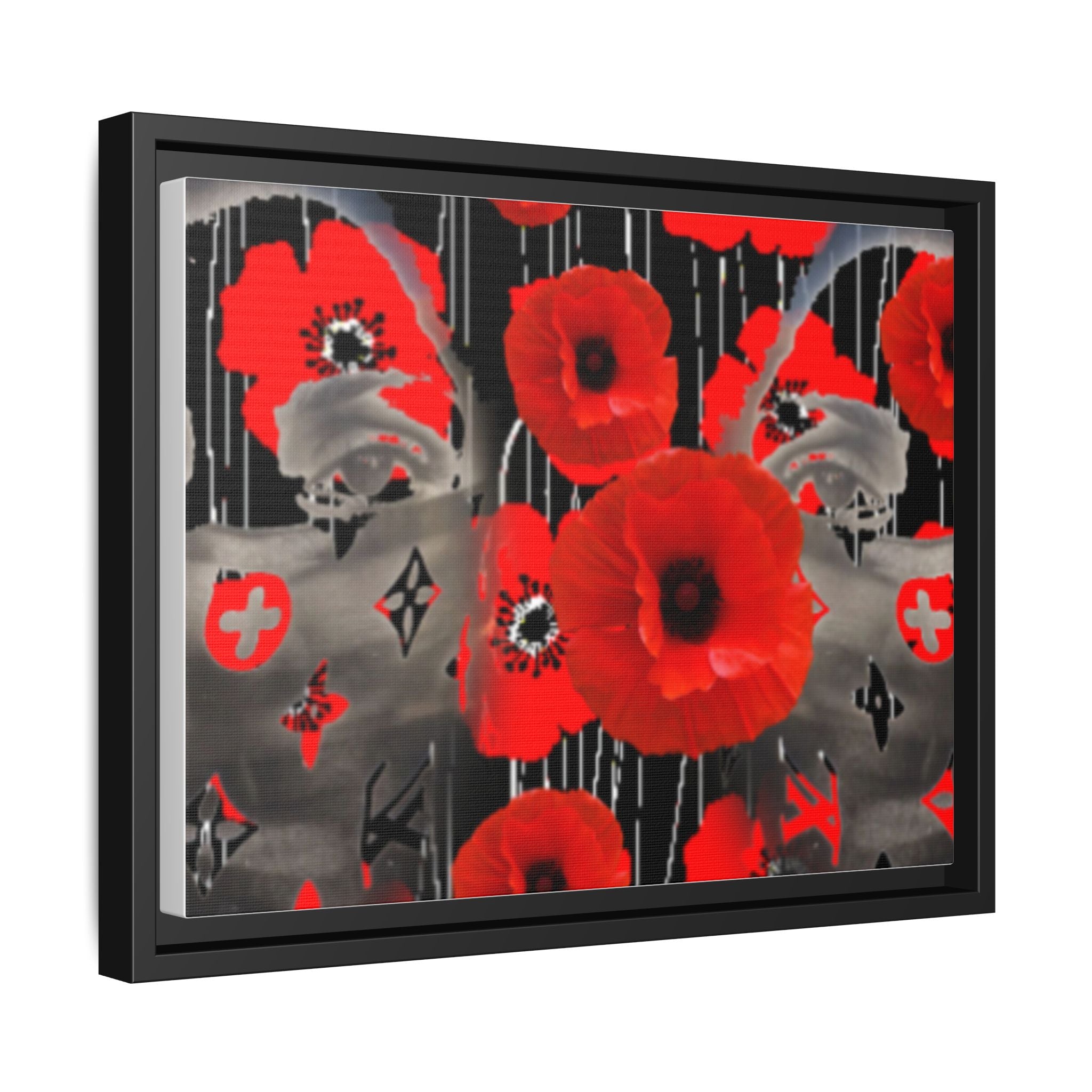 Framed Poppy Canvas Art — Bold Red Floral Wall Decor