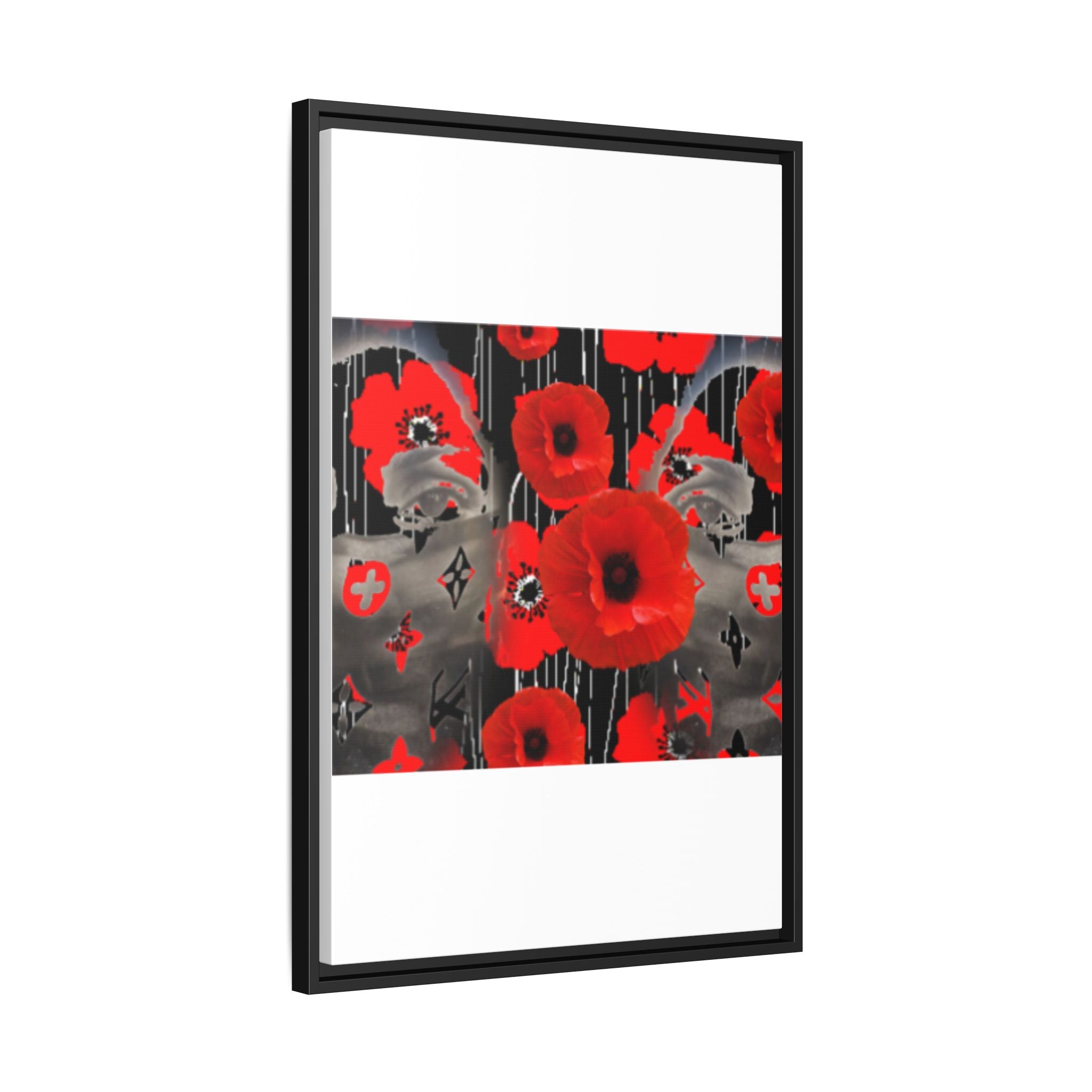 Framed Poppy Canvas Art — Bold Red Floral Wall Decor