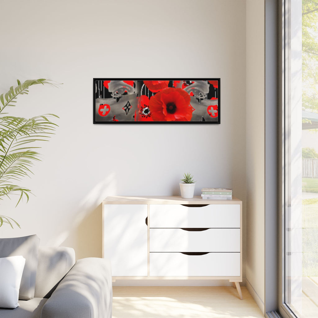 Framed Poppy Canvas Art — Bold Red Floral Wall Decor