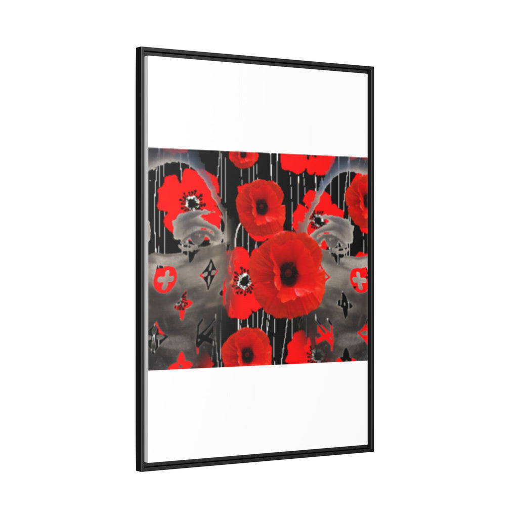 Framed Poppy Canvas Art — Bold Red Floral Wall Decor