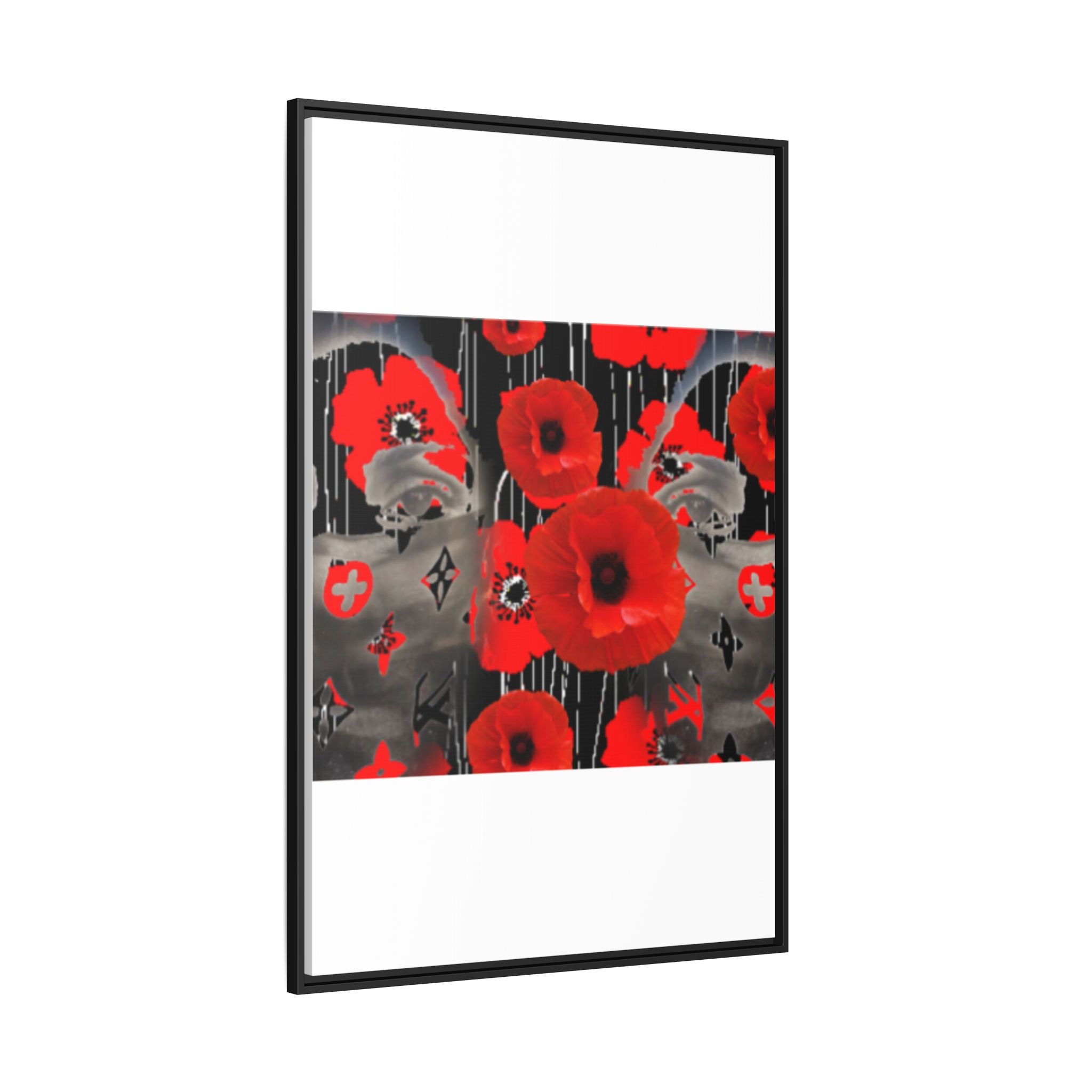 Framed Poppy Canvas Art — Bold Red Floral Wall Decor