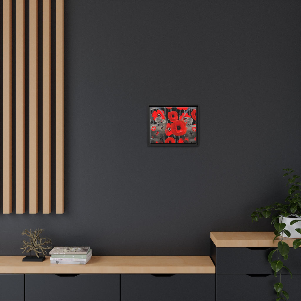Framed Poppy Canvas Art — Bold Red Floral Wall Decor