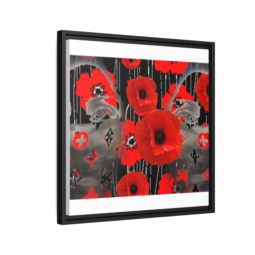 Framed Poppy Canvas Art — Bold Red Floral Wall Decor