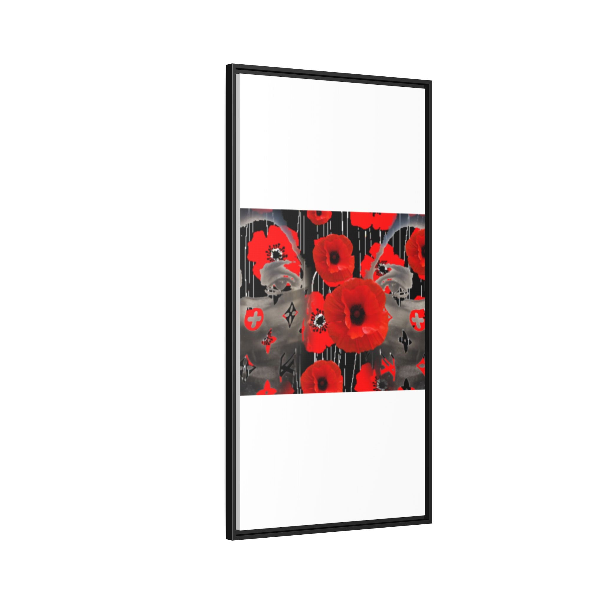 Framed Poppy Canvas Art — Bold Red Floral Wall Decor