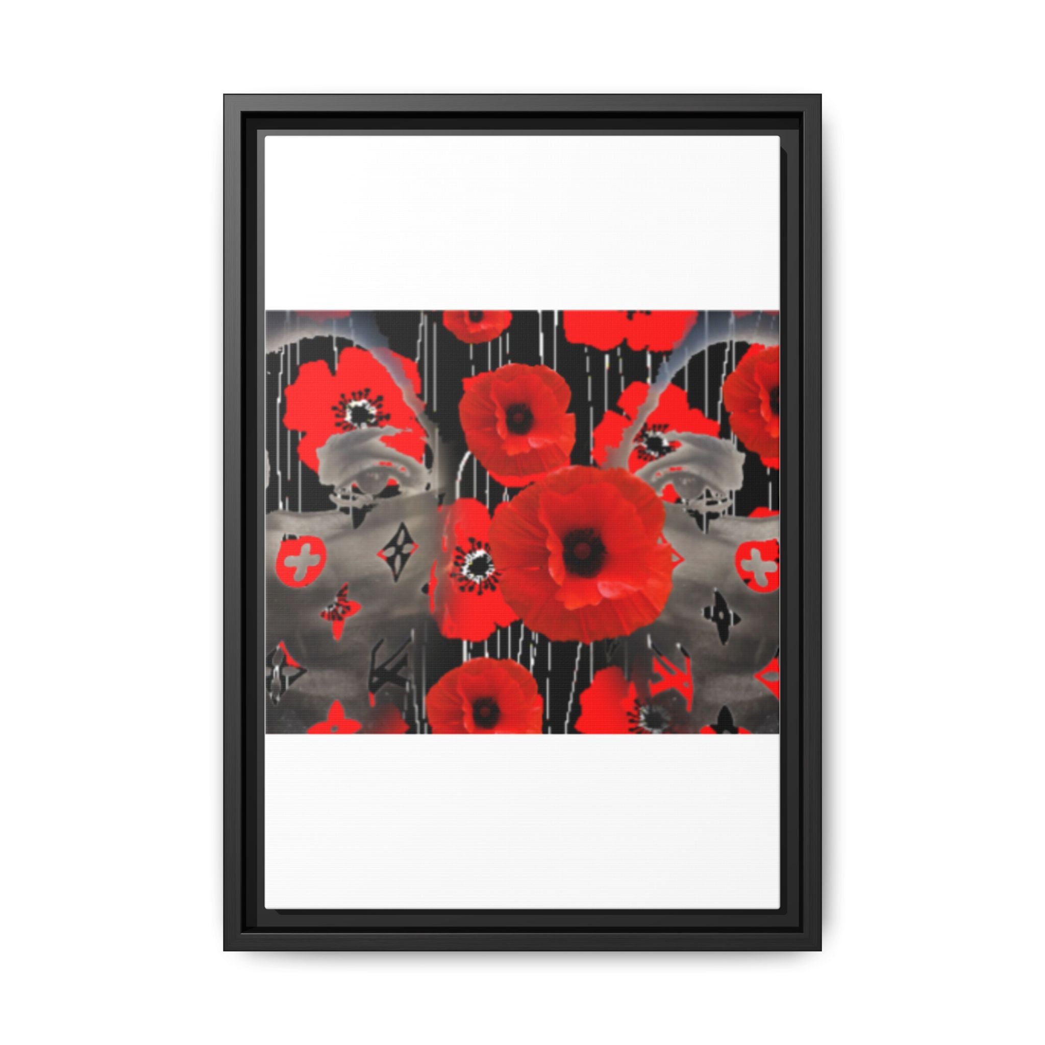 Framed Poppy Canvas Art — Bold Red Floral Wall Decor