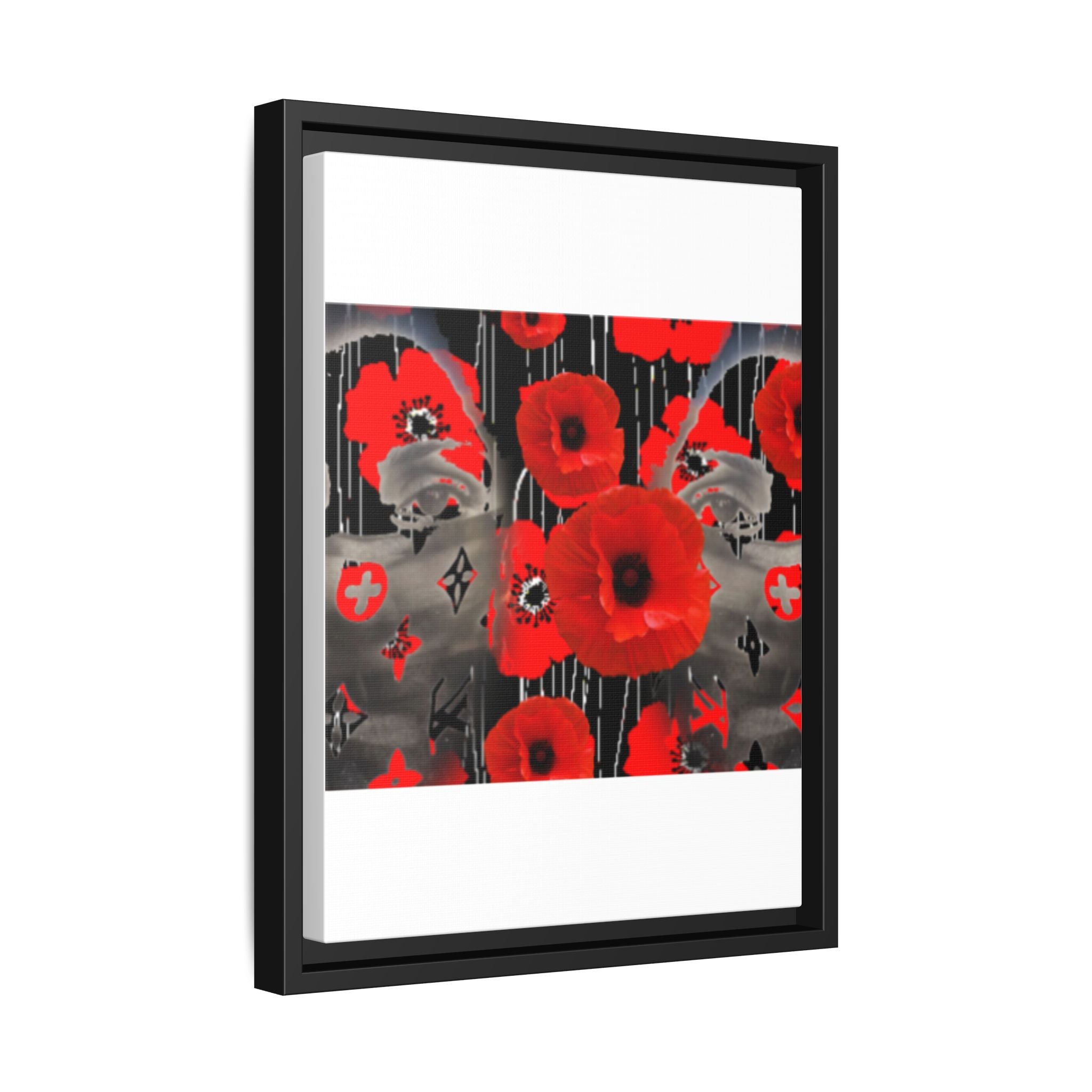 Framed Poppy Canvas Art — Bold Red Floral Wall Decor