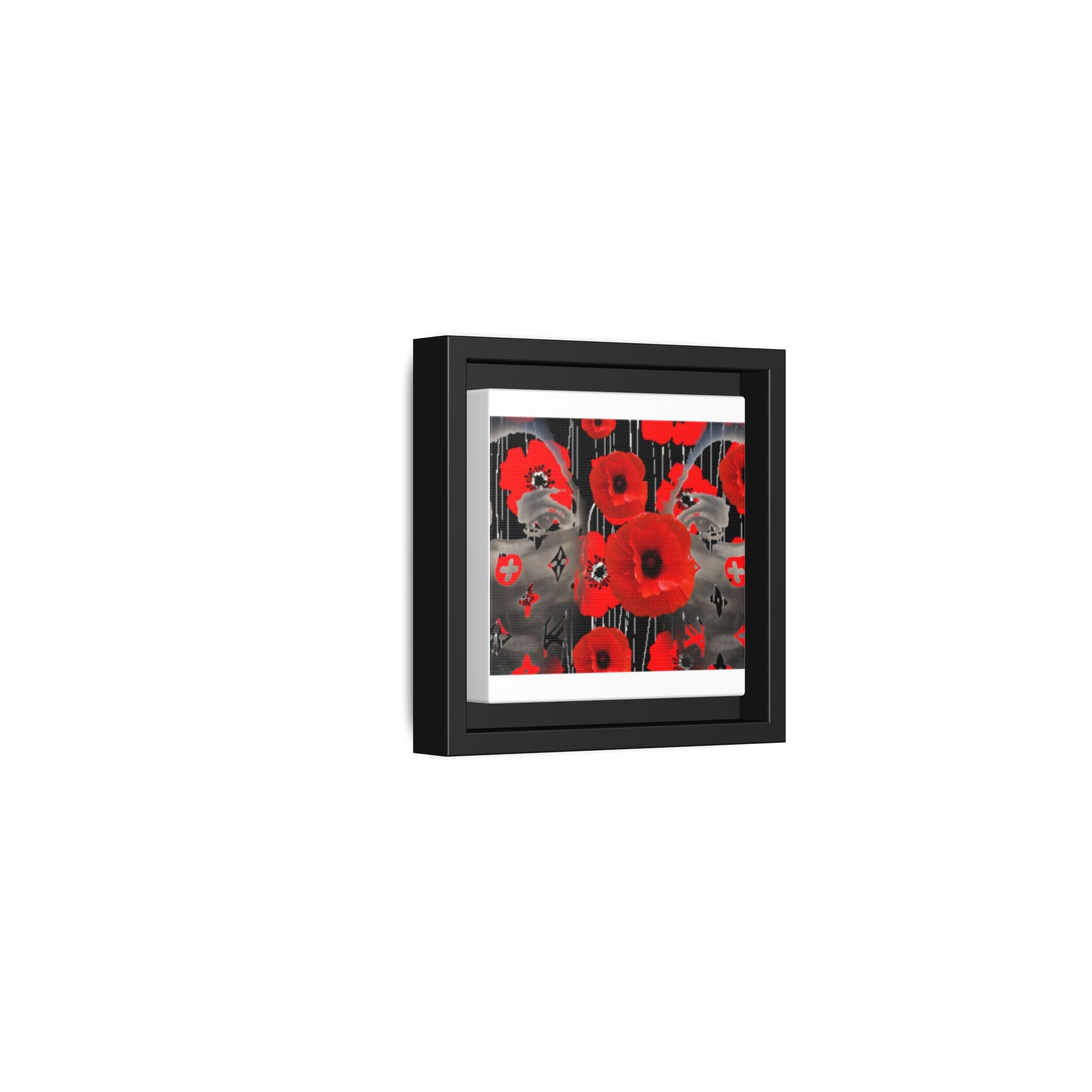 Framed Poppy Canvas Art — Bold Red Floral Wall Decor