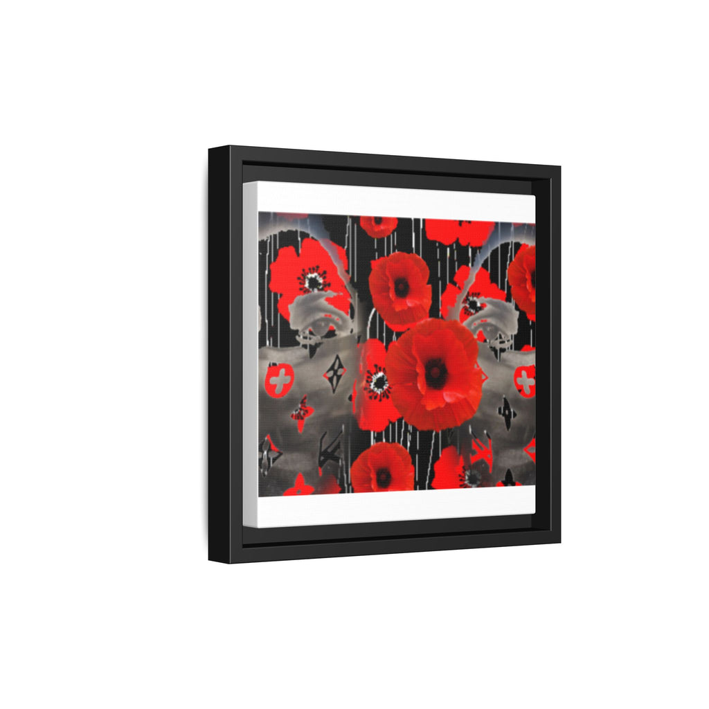 Framed Poppy Canvas Art — Bold Red Floral Wall Decor